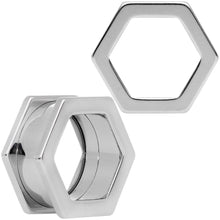 Load image into Gallery viewer, 3/4 Geometric Hexagon Screw Fit Tunnel Plug Set
