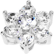 Load image into Gallery viewer, 14G Clear Cubic Zirconia Gem Flower Dermal Anchor Top

