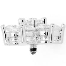 Load image into Gallery viewer, 14G Clear Cubic Zirconia Gem Flower Dermal Anchor Top
