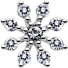 Load image into Gallery viewer, 20G 1/4 Clear CZ Gem Flower L Shaped Nose Ring
