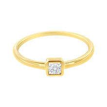 Load image into Gallery viewer, 14K Yellow Gold Plated .925 Sterling Silver 1/20 cttw Miracle Set Diamond Promise Ring (J-K Color, I1-I2 Clarity) - Size 6

