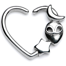 Load image into Gallery viewer, 16G 3/8 Alien Among The Stars Left Heart Closure Ring
