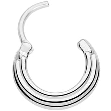 Load image into Gallery viewer, 16G 3/8 Delicate Grooves Hinged Septum Ring
