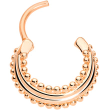 Load image into Gallery viewer, 16G 3/8 Rose Gold Tone Delicate Dots Hinged Septum Ring
