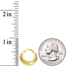 Load image into Gallery viewer, 16G 3/8 Gold Tone Delicate Dots Hinged Septum Ring
