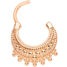 Load image into Gallery viewer, 16G 3/8 Rose Gold Tone Debutante Fashion Hinged Septum Ring
