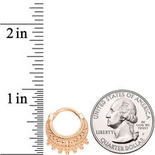 Load image into Gallery viewer, 16G 3/8 Rose Gold Tone Debutante Fashion Hinged Septum Ring
