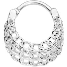 Load image into Gallery viewer, 16G 3/8 Triple Chain Hinged Septum Ring
