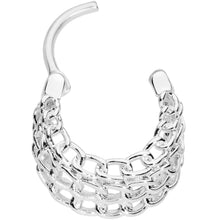 Load image into Gallery viewer, 16G 3/8 Triple Chain Hinged Septum Ring

