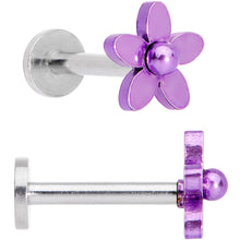 Load image into Gallery viewer, 16G 5/16 Multicolor Internally Threaded Flower Labret Set of 4
