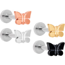 Load image into Gallery viewer, 16G MultiColor Internally Threaded Butterfly Labret Set of 4
