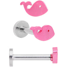 Load image into Gallery viewer, 16G 5/16 Multicolor Internally Threaded Whale Labret Set of 4
