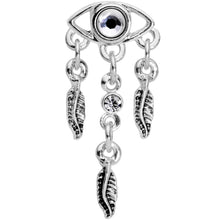 Load image into Gallery viewer, 16G 1/4 Clear Gem Eye Feather Dangle Cartilage Tragus Earring
