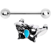 Load image into Gallery viewer, 16G 1/2 Faux Turquoise Butterfly Cartilage Cuff
