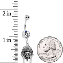 Load image into Gallery viewer, Clear Gem Mighty Pharaoh Dangle Belly Ring
