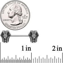 Load image into Gallery viewer, 14G 9/16 Mighty Pharaoh Barbell Nipple Ring Set
