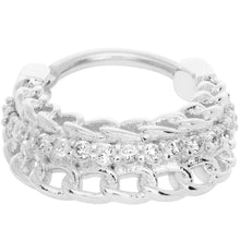 Load image into Gallery viewer, 16G 3/8 Clear CZ Gem Chain Hinged Septum Ring
