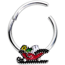 Load image into Gallery viewer, 16G 3/8 Santa's Sleigh Ride Hinged Segment Ring
