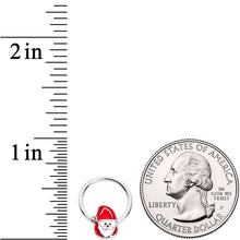 Load image into Gallery viewer, 16G 3/8 Clear Gem Happy Santa BCR Captive Ring
