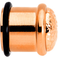 Load image into Gallery viewer, Rose Gold Tone Hammered Finish Single Flare Plug Set 6mm to 16mm Sizes
