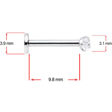 Load image into Gallery viewer, 16G 3/8 Clear Black Blue Star CZ Gem Labret Tragus Set of 3

