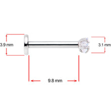 Load image into Gallery viewer, 16G 3/8 Clear Pink Blue Star CZ Gem Labret Tragus Set of 3
