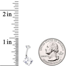 Load image into Gallery viewer, Clear Gem Round Rhombus Heart Star Belly Ring Set of 4
