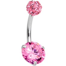 Load image into Gallery viewer, Pink Clear Gem Days of Disco Belly Ring
