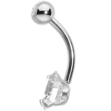 Load image into Gallery viewer, Clear Gem Large and Small Gem Belly Ring

