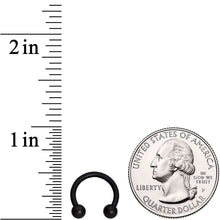 Load image into Gallery viewer, 14G 3/8 Matte Black Horseshoe Circular Barbell
