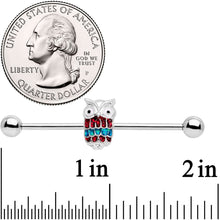 Load image into Gallery viewer, 14G Happy Holiday Hoot Owl Industrial Barbell 38mm
