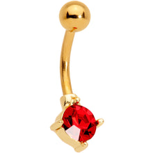Load image into Gallery viewer, Clear Gem Gold Tone Red Holiday Gift Ornament Belly Ring Set of 4
