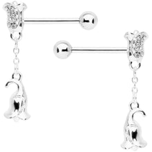 Load image into Gallery viewer, 14G 9/16 Flowers Barbell Nipple Ring Set of 4
