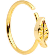 Load image into Gallery viewer, 20G 5/16 Gold Tone Little Leaf Seamless Circular Ring
