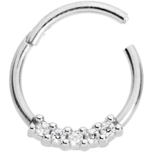 Load image into Gallery viewer, 16G 3/8 Clear CZ Gem Quartet Hinged Segment Ring

