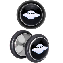 Load image into Gallery viewer, Black White Spaceship UFO Cheater Plug
