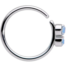Load image into Gallery viewer, 20G 5/16 Light Blue Faux Opal Triad Seamless Circular Ring
