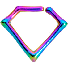 Load image into Gallery viewer, 16G 5/16 Rainbow Rhombus Closure Ring
