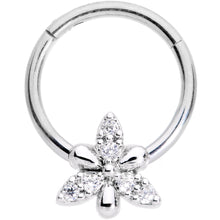 Load image into Gallery viewer, 16G 3/8 Clear CZ Gem Triquetra Hinged Segment Ring
