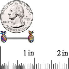 Load image into Gallery viewer, 14G 9/16 Iridescent Rainbow Pineapple Barbell Nipple Ring Set
