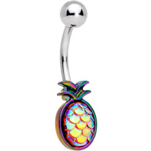 Load image into Gallery viewer, Rainbow Iridescent Dreamy Delicious Pineapple Belly Ring
