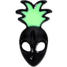 Load image into Gallery viewer, 16G 1/4 Green Black Pineapple Alien Cartilage Tragus Earring

