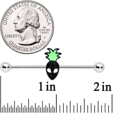 Load image into Gallery viewer, 14G Green Black Sneaky Pineapple Alien 38mm
