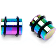 Load image into Gallery viewer, Rainbow PVD Straight Plug and Taper Set Sizes 5mm to 10mm

