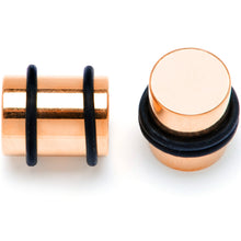 Load image into Gallery viewer, Rose Gold Tone PVD Straight Plug and Taper Set Sizes 5mm to 10mm
