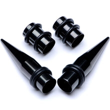 Load image into Gallery viewer, Black PVD Straight Plug and Taper Set Sizes 5mm to 10mm
