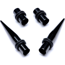 Load image into Gallery viewer, Black PVD Straight Plug and Taper Set Sizes 5mm to 10mm
