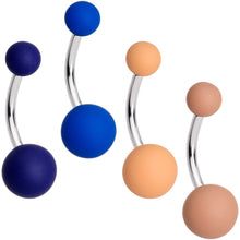Load image into Gallery viewer, Subtle Simple Matte Belly Ring Set of 4
