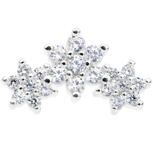 Load image into Gallery viewer, 16G 5/16 Clear CZ Flowers Cartilage Tragus Earring
