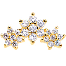 Load image into Gallery viewer, 16G 5/16 Clear CZ Gold Tone Flowers Cartilage Tragus Earring
